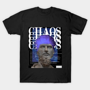 chaos statue blue text T-Shirt